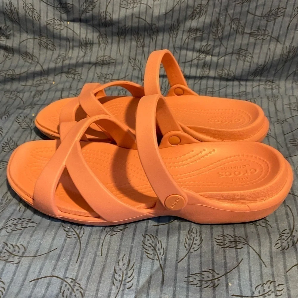 Crocs Meleen crossband blush pink sandals 8 - Picture 4 of 4